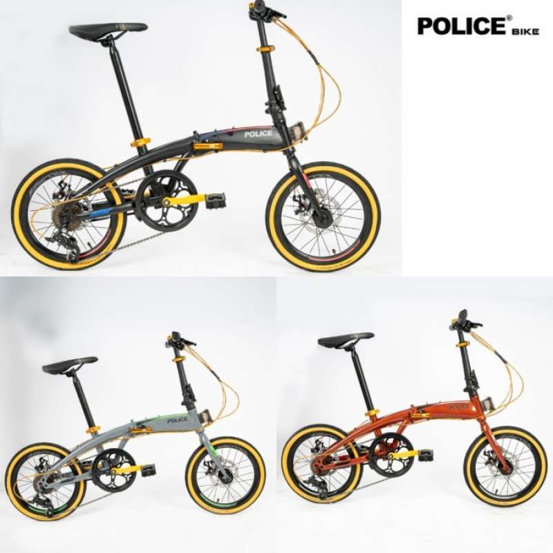 Promo Sepeda Lipat Element Police Milan 8 Speed 16 Inch New