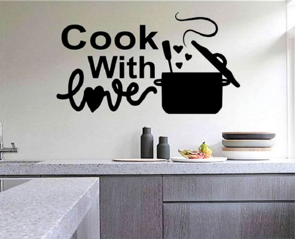 Jual Stiker Unik Dinding Rumah Kaca Cafe Wall Sticker Cook With Love Online November 2020 Blibli