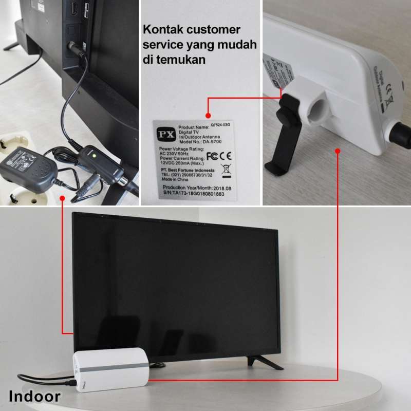 Jual Antena TV Digital Analog PX DA-5700 Kabel 12M Antena Televisi Indoor  Outdoor Antenna TV Outdoor Indoor Online November 2020 | Blibli.com