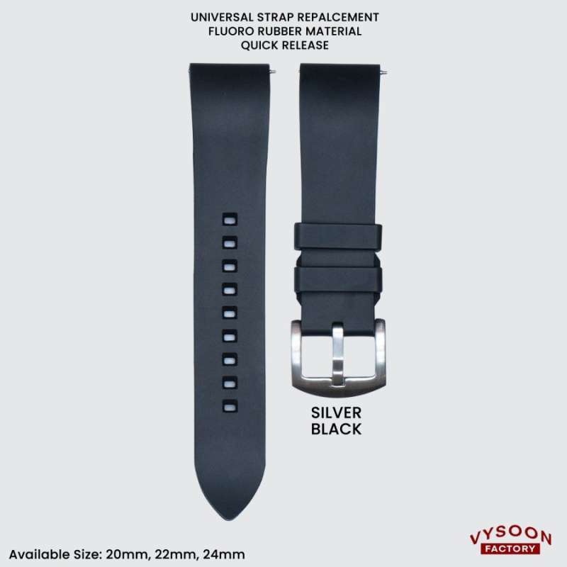 Tali Jam Tangan Rubber Silicon Premium Fluorine Strap 20mm 22mm 24mm