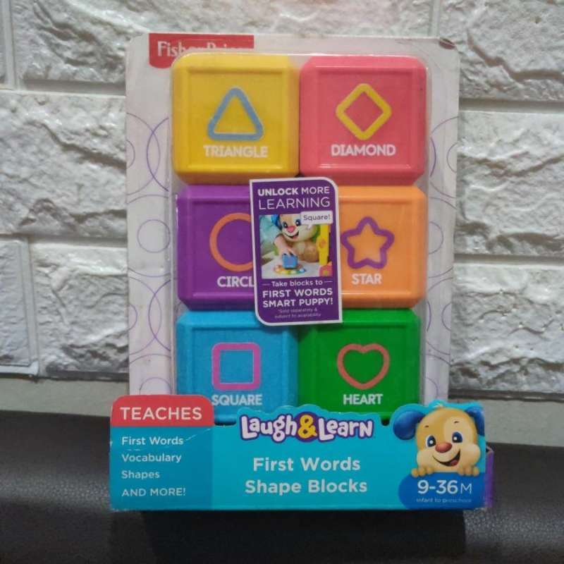 Jual Fisher Price Laugh Learn First Words Shape Blocks Blok