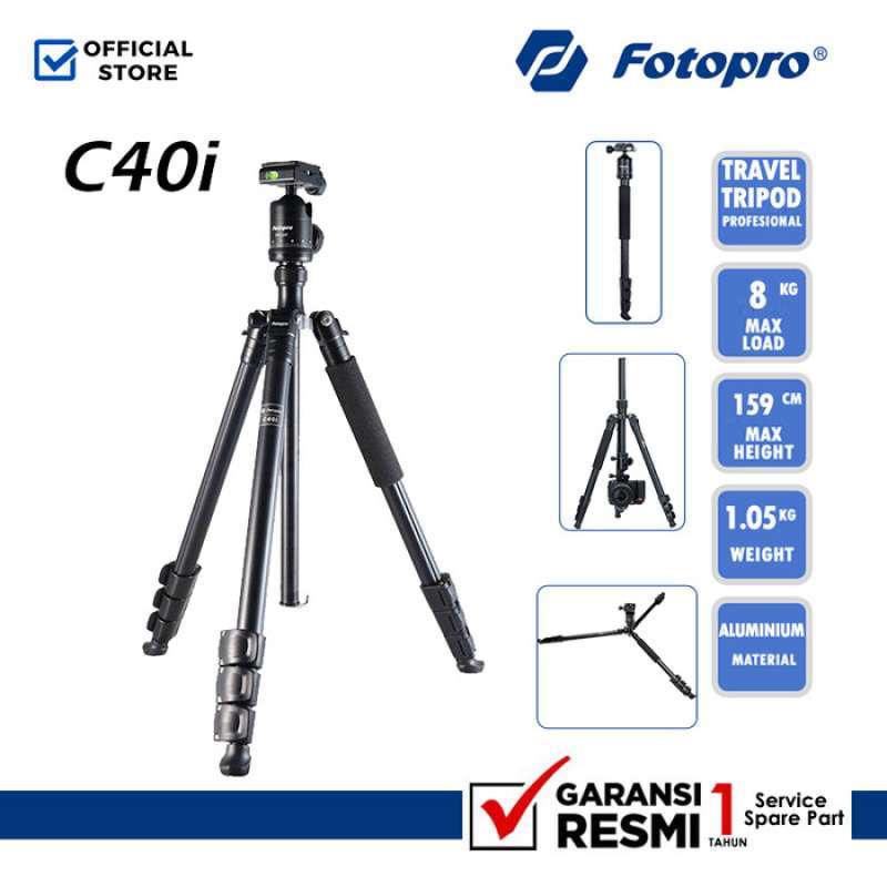 Promo Fotopro Tripod C40i+53p Ball Head Aluminium Tripod Convert