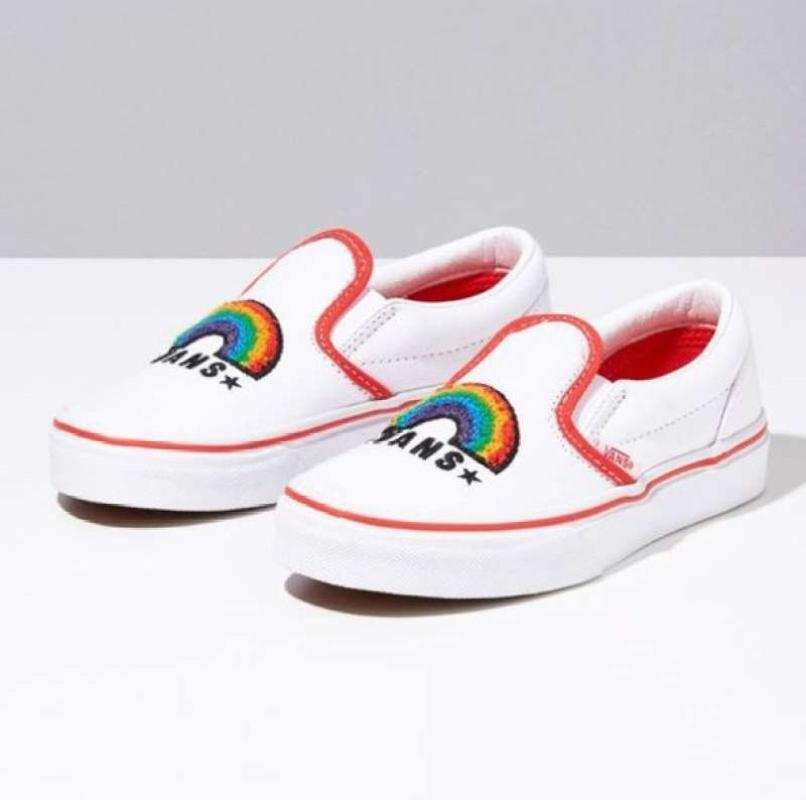 rainbow true white vans