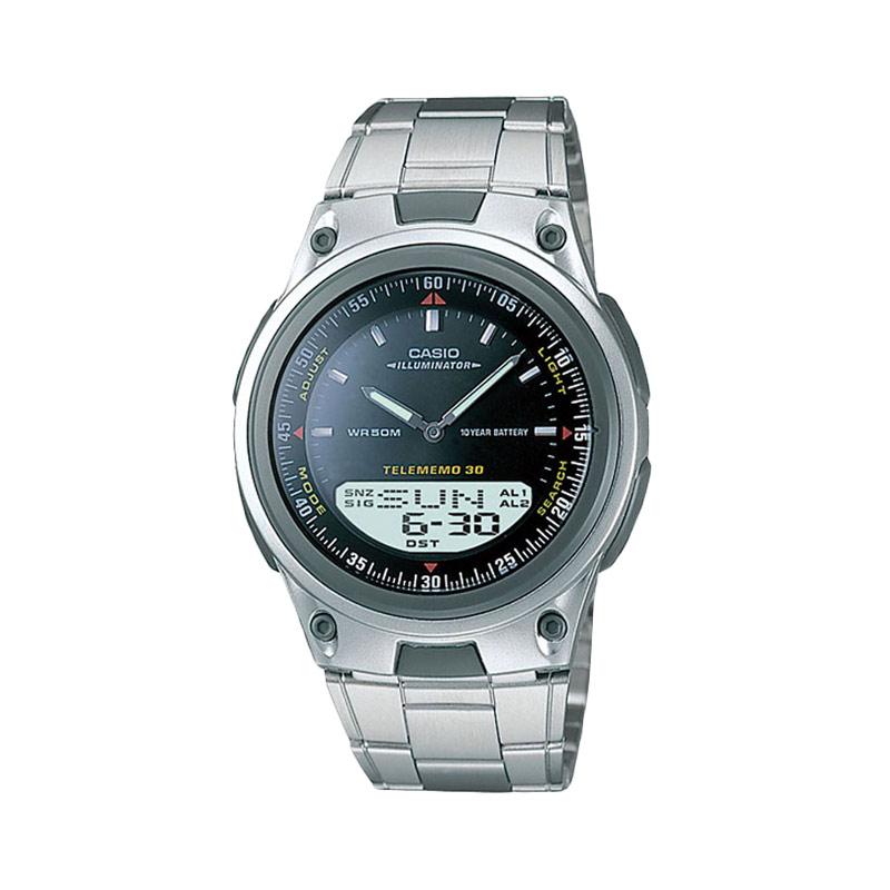 Casio Digital Analog AW-80D-1AV Jam Tangan Pria - Abu-abu Hitam