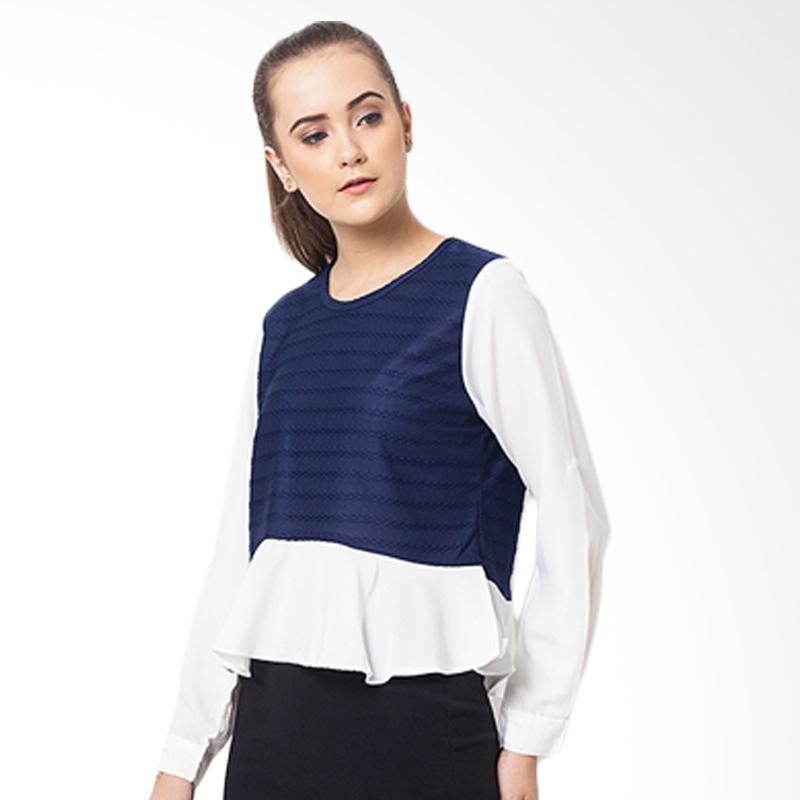 Duapola Sweater Look Alike Shirts Wanita - Navy