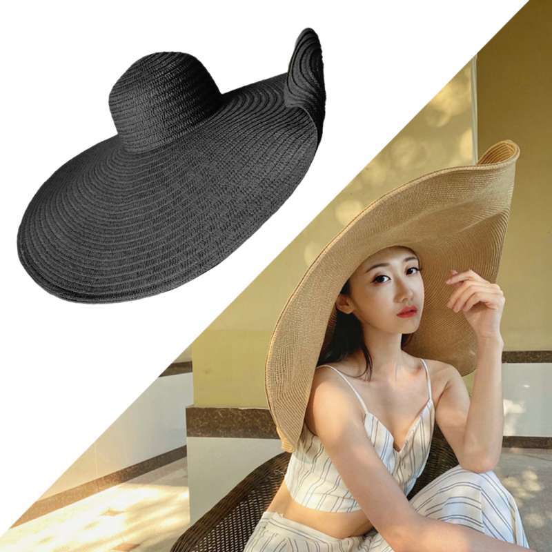 Promo Women Large Foldable Wide Brim 