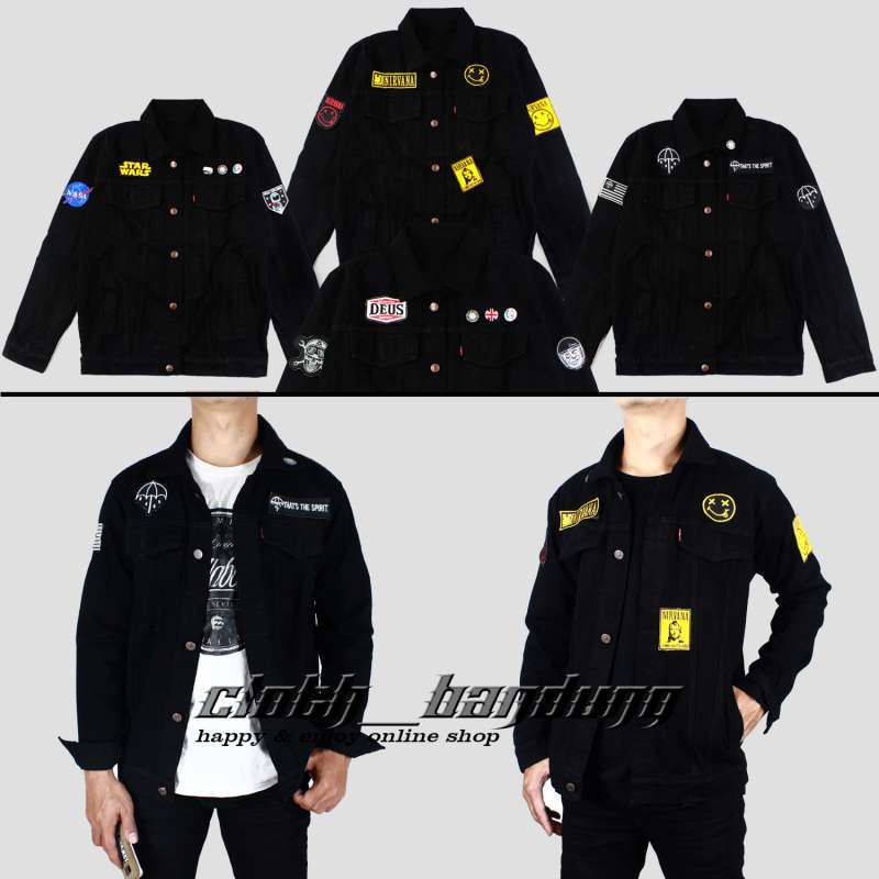 Jaket sale denim patch
