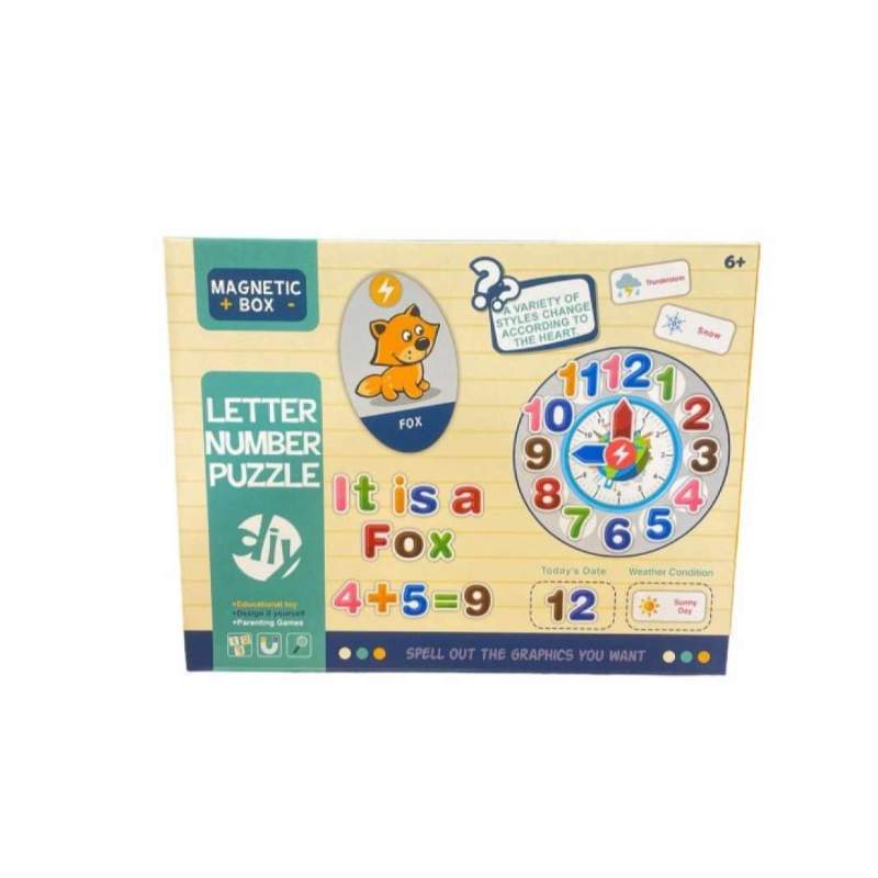 Jual Mainan Edukasi Anak Letter Number Puzzle Magnetic + Box ...