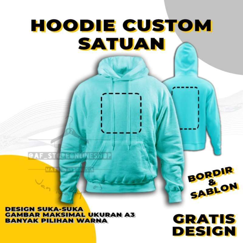 CUSTOM HOODIE SATUAN DESIGN SUKA SUKA KALIAN BORDIR TERMURAH S 1 sisi sablon