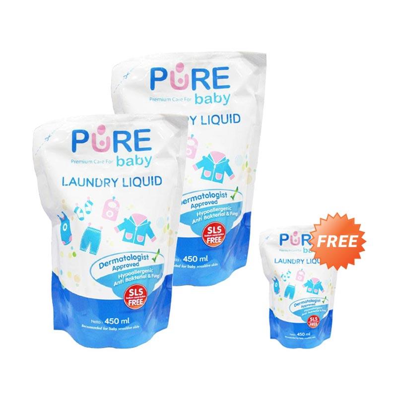 Jual Pure Baby Laundry Liquid Cairan Pembersih Pakaian Bayi 450 Ml Buy 2 Get 1 Free Online Februari 2021 Blibli
