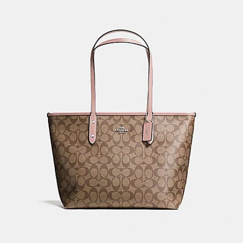 pink coach tote