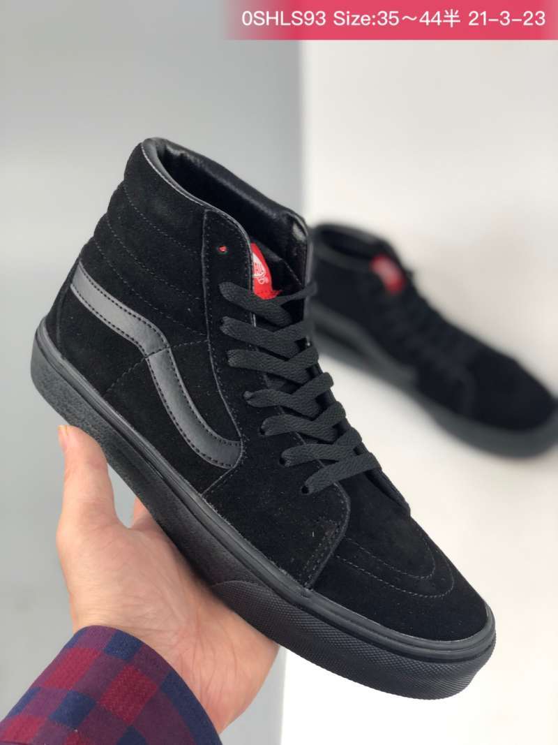 black patterned vans