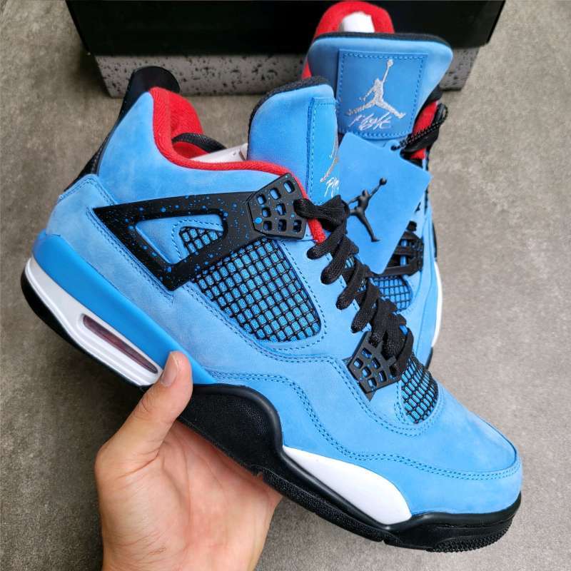 air jordan retro 4 blue and white