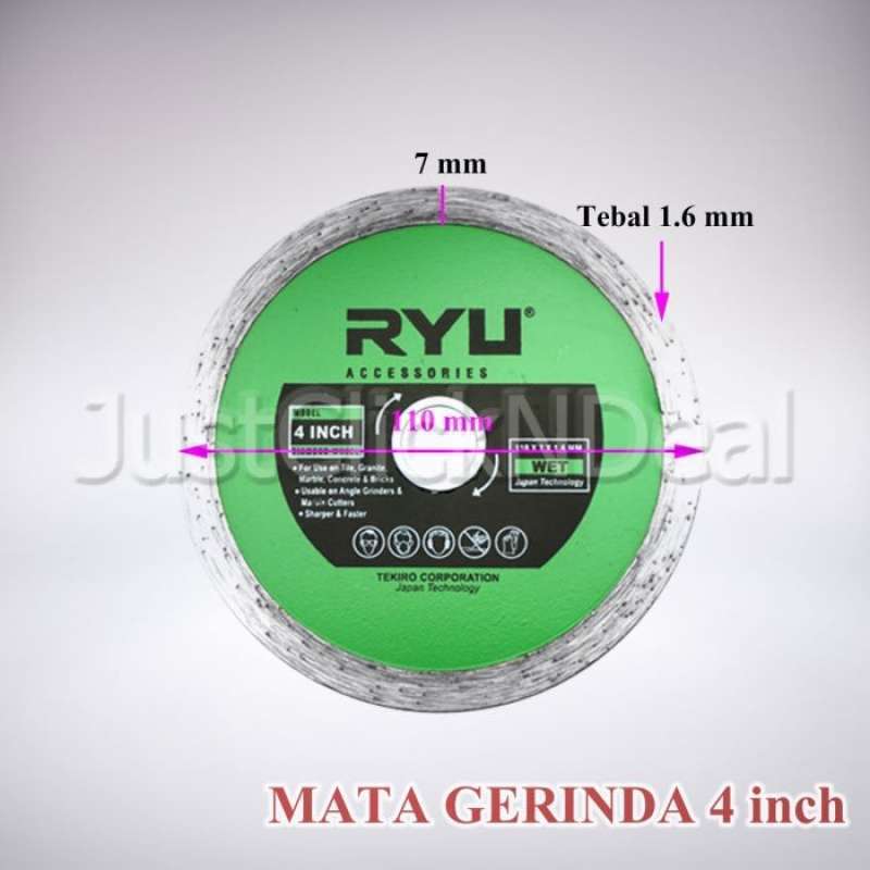 Jual Baru Ryu Diamond Disc Wet 4 Inch Mata Gerinda Potong ...