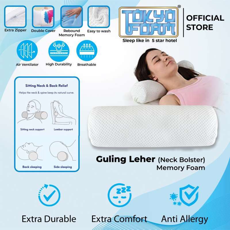 Promo Bantal Guling Leher Neck Bolster Memory Foam By Tokyo Foam Diskon 52 Di Seller Tokyo Foam Cibodas 2 Kota Tangerang Blibli