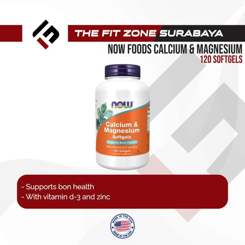 Complément Alimentaire Now Foods Calcium Magnésium + D3 & Zinc - 120 Softgels, Neuf