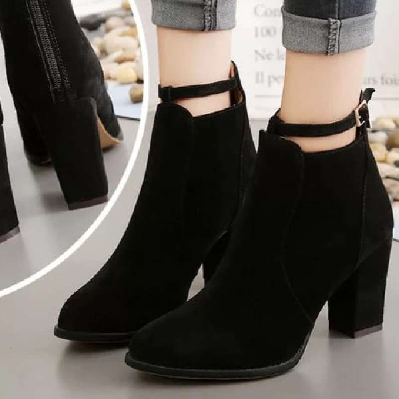 Arga Collection No Brands Sepatu Boots Kasual Wanita Tipe NLDV 03 Synthetic Premium Leather Sepatu Korean Style NALADIVA
