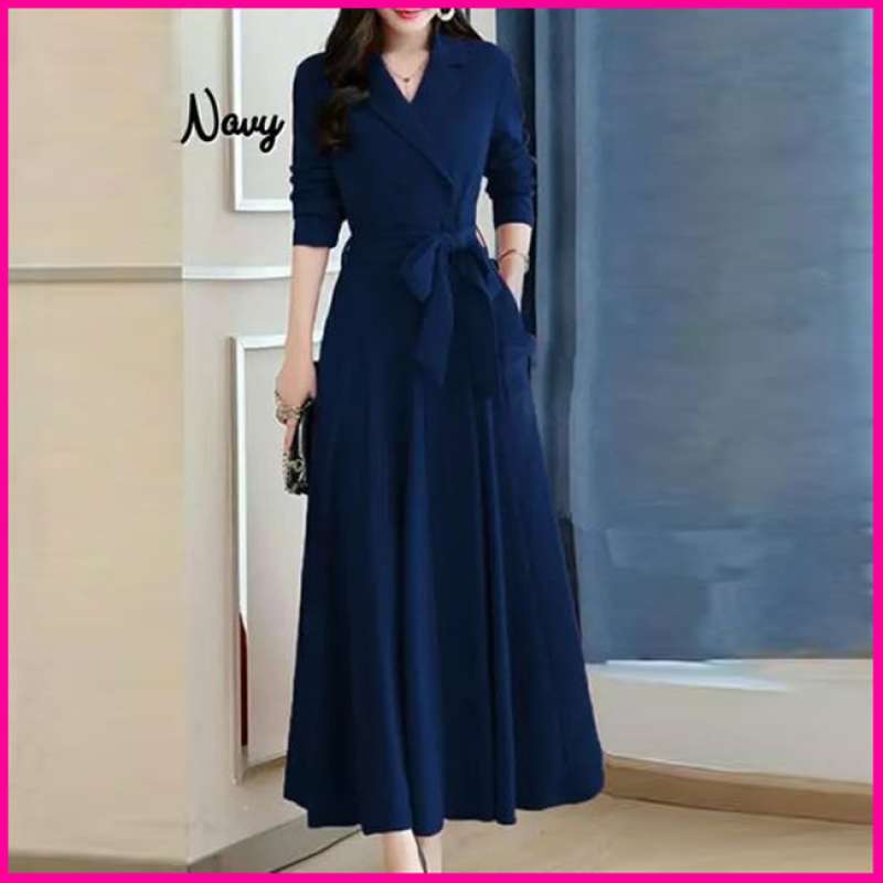 Jual Original Long Dress Polos Lengan Panjang Dress Panjang Wanita Lania Semua Ukuran Navy Di Seller Al Himmah Store Jelambar Baru Kota Jakarta Barat Blibli