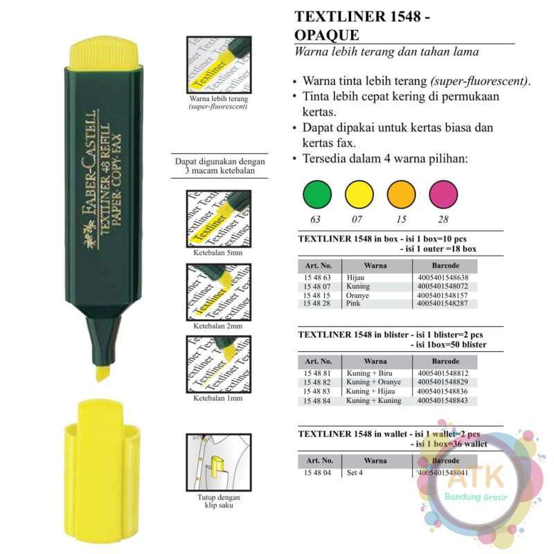 Faber-Castell 48-07 Textliner - Yellow (Pack of 1)