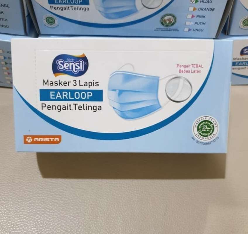 Jual Masker Sensi Earloop 3 Ply Original Isi 40 Pcs Online Desember 2020 Blibli
