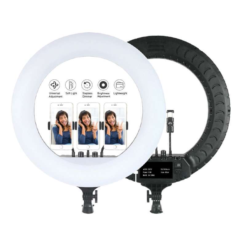Jual 45cm Ring Light Led Rl 18 45 Cm Inc 3 Holder Hp Remote Lampu Multi Color Tiktok Vlog Ringlight Online September 2020 Blibli Com