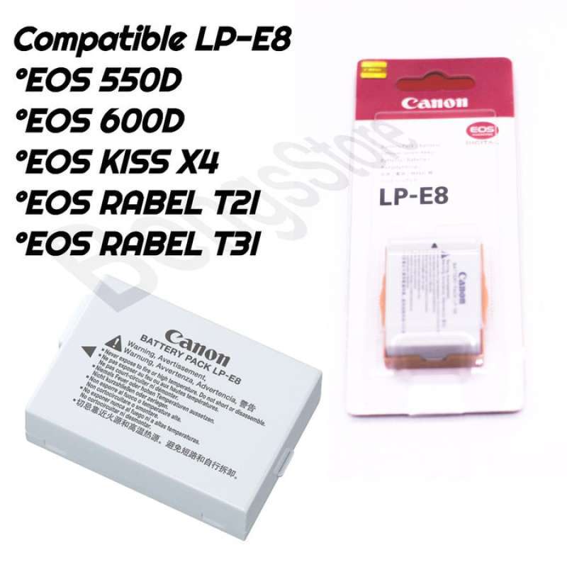 baterai battery batere canon eos 700d 650d 600d 550d lp e8