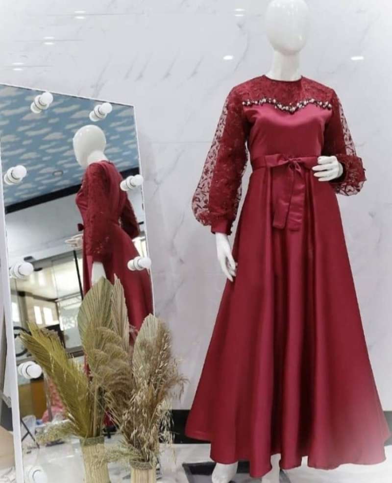 Maxi Dress Wanita Longdress Gaun Pesta Baju Kondangan Kekinian Modern