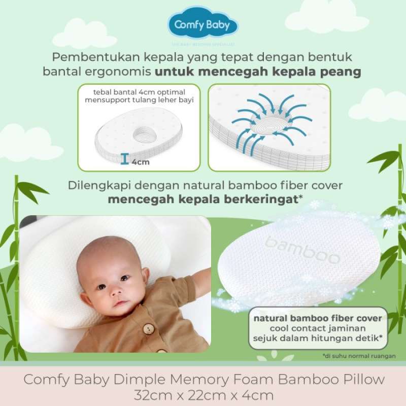 Promo Comfy Baby Memory Foam Bamboo Dimple Pillow bantal Peyang Bambu Diskon 11 Di Seller Baby Happy Days Cengkareng Timur Kota Jakarta Barat Blibli