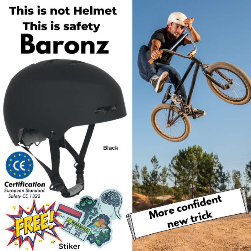 Helm Sepeda Bmx Dj Dirt Jump Singletrek1 Sertifikat Ce Eropa Black
