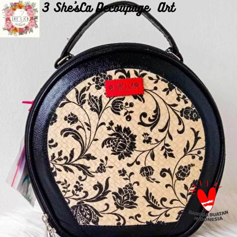 Jual Tas Tangan Bulat Decoupage Art Hitam Di Seller Galeri Shesca Kota Pangkal Pinang Bangka Belitung Blibli