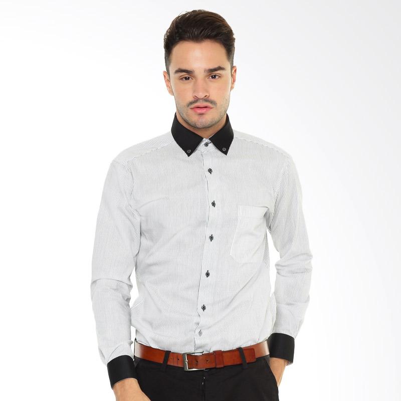 Alisan Kemeja Pria Kombinasi Panjang - Hitam 5000SFKCD/10759/LS