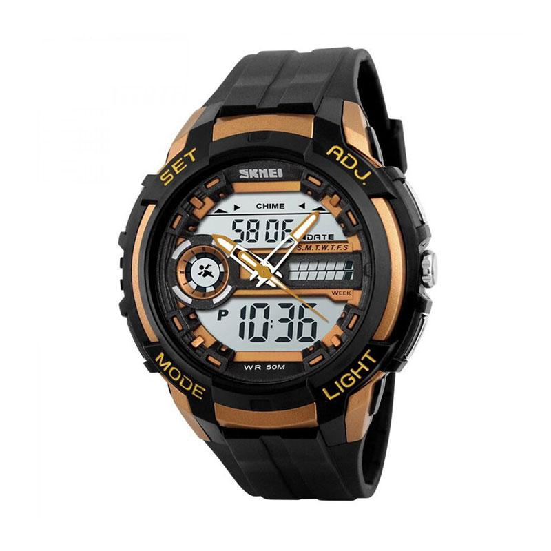 Skmei AD1202 Men Sport LED Watch Jam Tangan Pria - Black gold