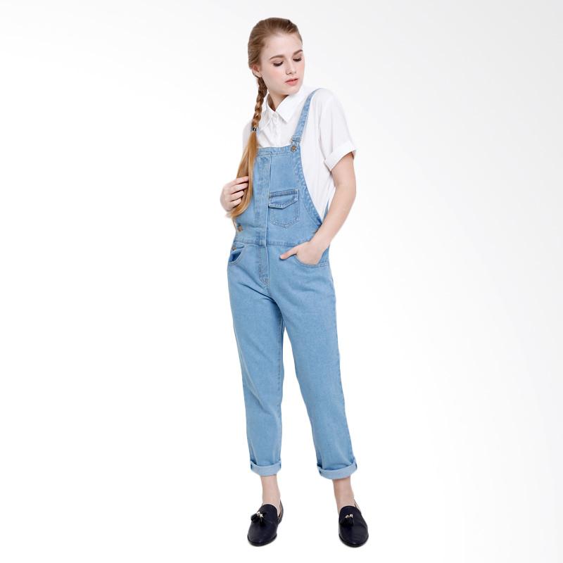 AGS&co Adelaide Dungarees Jumpsuit Wanita - Light Blue