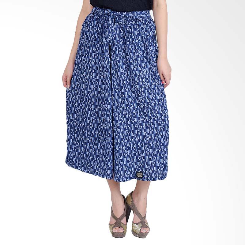 Jfashion Corak Batik Tannia Rok Celana Wanita - Biru