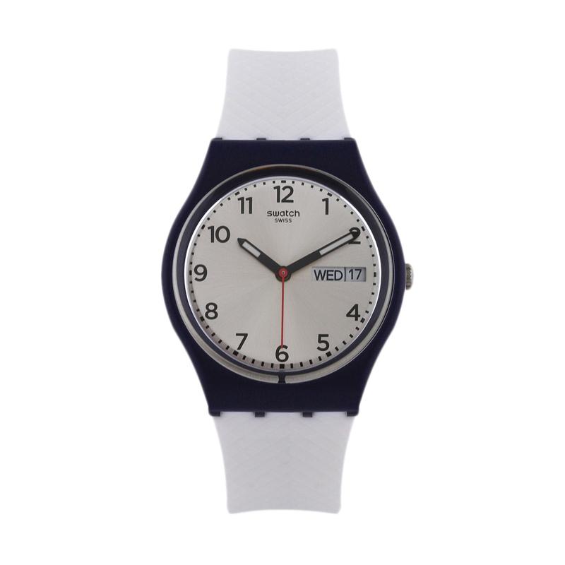 Swatch White Delight GN720 Jam Tangan Pria White Blue