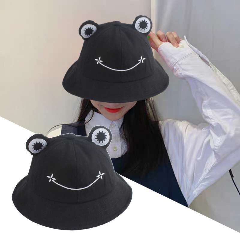 Promo Women Frog Bucket Hat Cotton Cute 