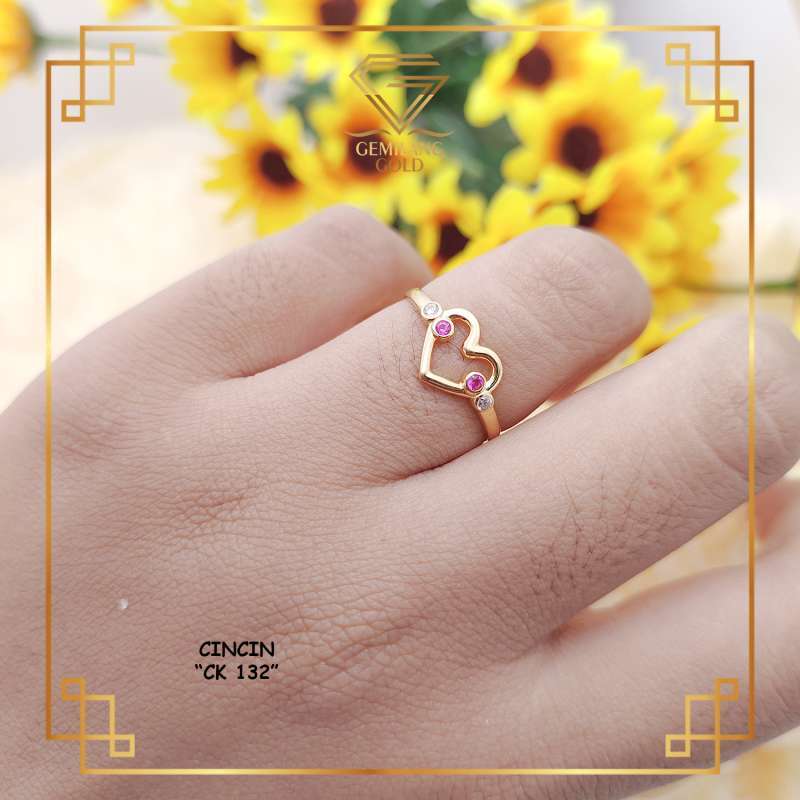 Jual Termurah Cincin Love Fashion Simple Model Anggun Emas Asli