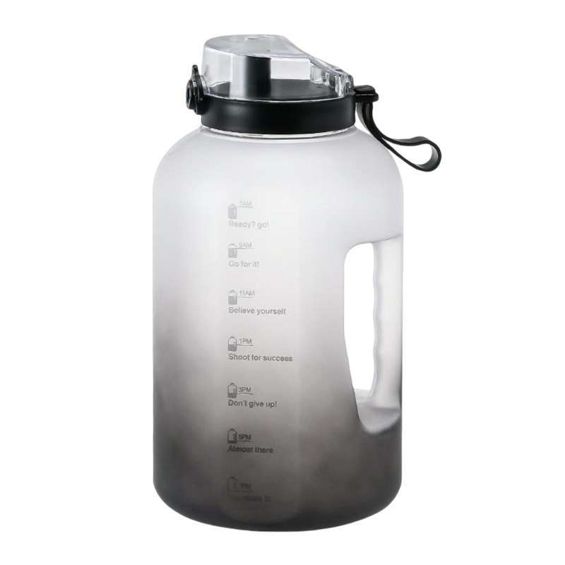 2.5L Water Bottle Leakproof BPA Free Big Water Jug for School Riding  Outdoor Black White