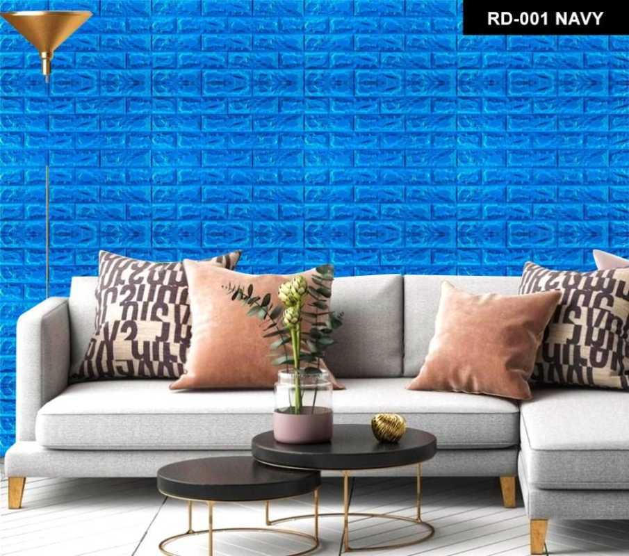 Jual Wallpaper Dinding Foam Sticker Wallfoam Batu Bata Biru Navy 70x77 Cm Di Seller Toko68 Wallpaper Kota Depok Jawa Barat Blibli