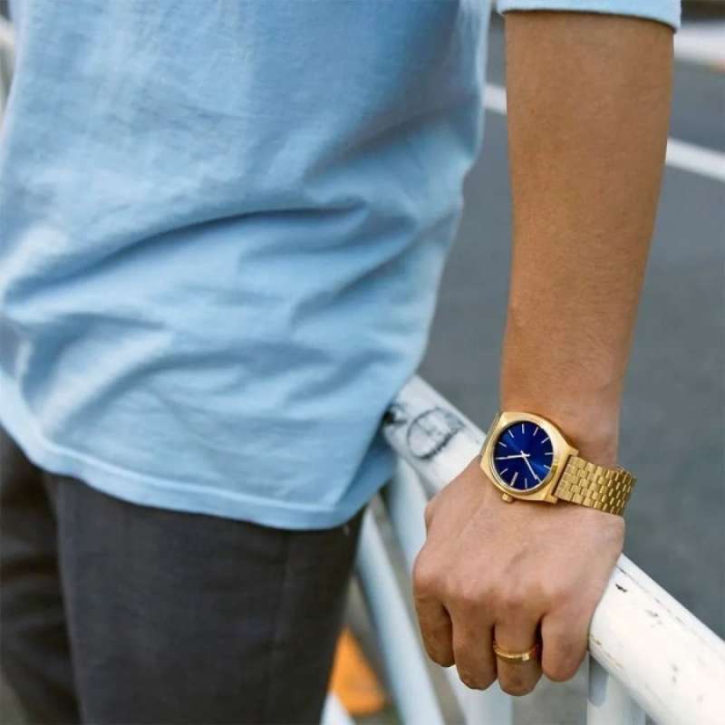Nixon time teller gold hot sale blue