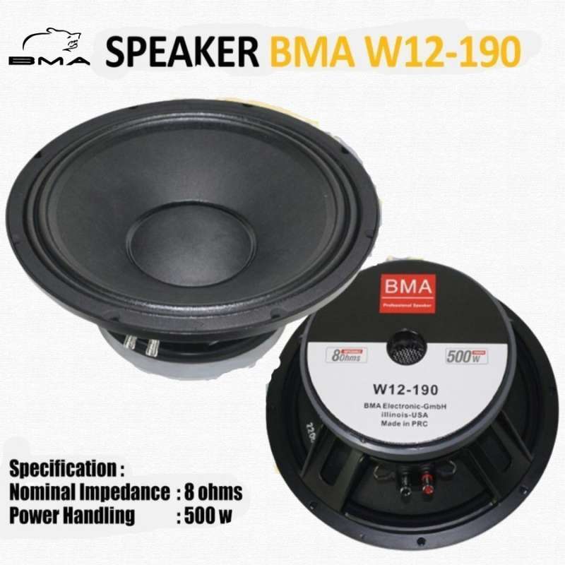 Jual Speaker Komponen BMA W12 190 Spiker BMA Speker Komponen BMA