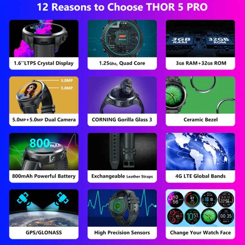 Jual Zeblaze Thor 5 Pro Flagship Smartwatch Ram 3gb Rom 32gb Dual Camera 4g Lte Online November 2020 Blibli Com