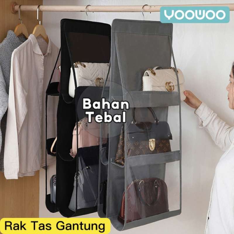 RAK TAS GANTUNG LEMARI TAS RAK BAJU PORTABLE TEMPAT TAS GANTUNG RAK