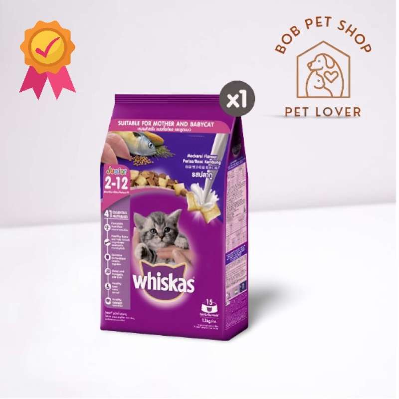 PROMO WHISKAS Makanan Kucing Kering Junior kg MACKAREL