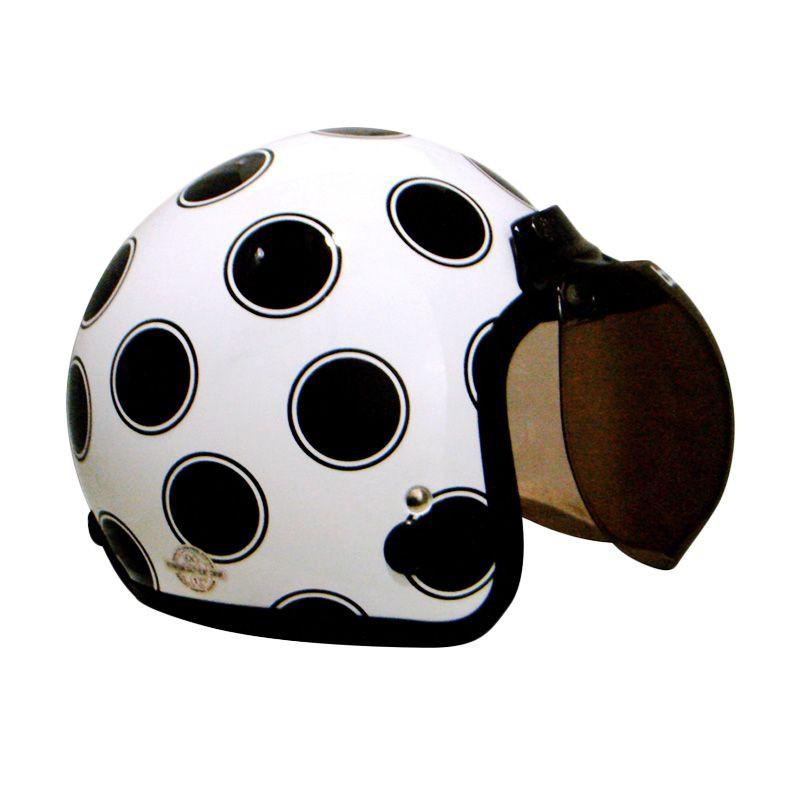 Jual Igloo Moon Helmet Half Face White Black Online Juli 2020 Blibli Com