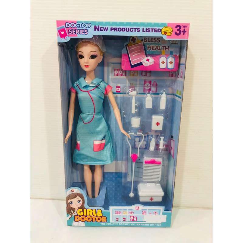 Jual Mainan Boneka Dokter suster Barby doctor set berby lengan