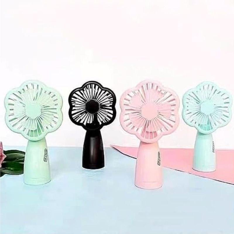 mini fan pl bg motif bunga led lampu senter kipas angin genggam mini