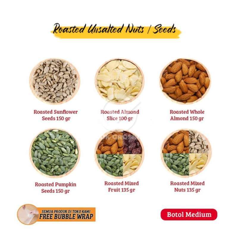 Jual Kacang/ Biji-bijian Panggang/ Roasted Nuts Seeds [medium 200-300gr] Di  Seller Okgrosir - Karang Besuki, Kota Malang | Blibli
