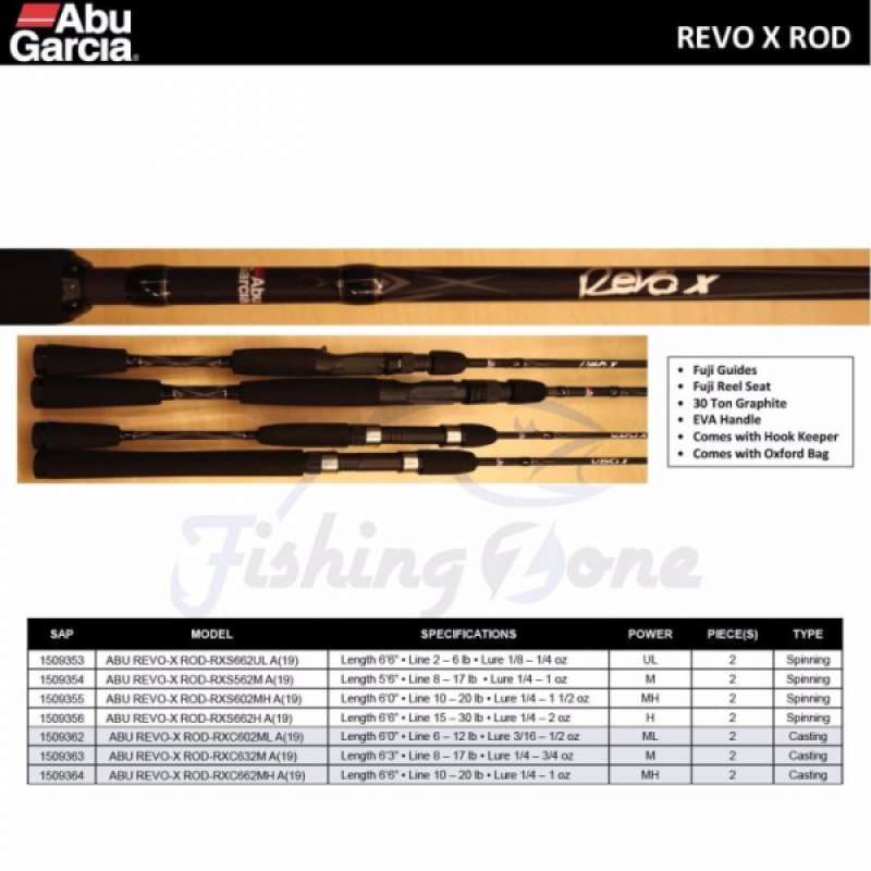 Promo Abu Garcia Revo-x Rod Spinning Rod Rxs662h - 15-30lb (198 Cm
