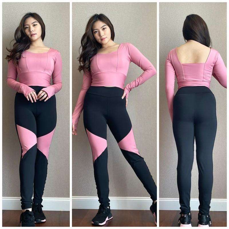 Jual SETELAN BAJU SENAM AEROBIC SET CROP JENNY BAJU YOGA BAJU